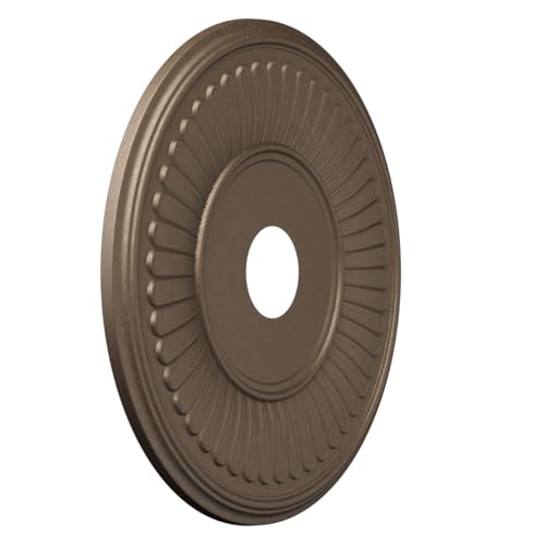 Image of 19 inchOD x 3 1 /2 inchID x 1 inchP Berkshire Thermoformed PVC Ceiling Medallion (Fits Canopies up to 8 3 /8 inch), UltraCover Satin London Grey