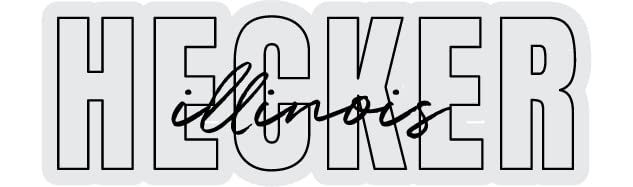 Hecker Illinois Souvenir Vinyl Decal Sticker Clear Script Design 4 Inch