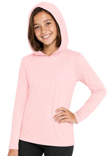 Image of Shirts for Girls Long Sleeve Crew Neck Top, Hoodie or 3 /4 Sleeve Soft Stretch Kids Lightweight Size 2-16