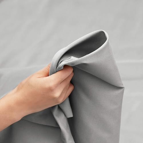 Image of BEVI - Home Premium Solid Plain Double Bedsheet Without Pillow Cover 300 TC Microfiber for Double Bed | Size (90 inch x 95 inch) Light Grey