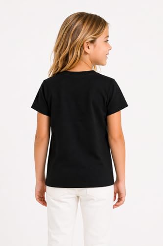 Image of DYCA by Bodycare Girls Solid Cotton T-Shirt, Round Neck Half Sleeves, Casual Regular Fit, Comfortable Tshirt for Kids