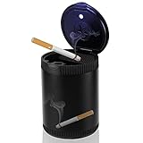 Accmor Smokeless Car Ashtray, Detachable Car Ashtray with Lid and Light, Mini Portable Smell Proof Stainless Steel Auto Ashtray Cup Holder for Car, Home and Office