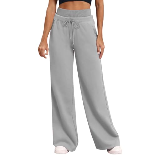 Wide Leg Pants Woman Womens Barrel Sweatpants High Waisted...