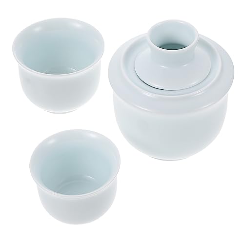 MOLUCKFU 1 Set Wine Warmer Japanese Wine Glasses Winter Use Drinking Tools Porcelain Sake Cups Chinese Teacup Wine Drinking Cups Sake Serving Sake Warm Kettle Saki Bottle Blue Ceramics