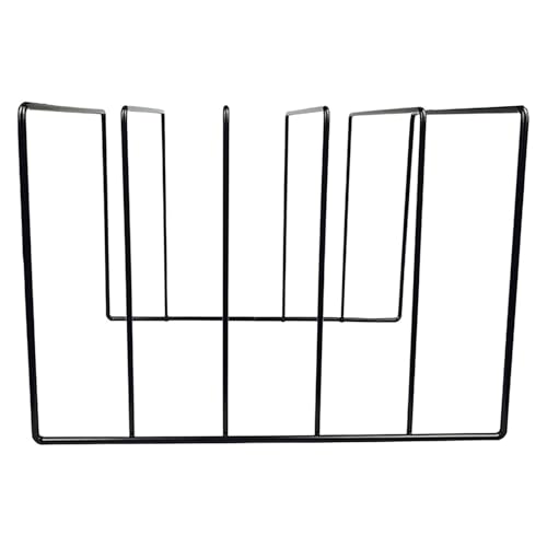 Estante para discos – Estante de almacenamiento de archivos de vinilo de hierro | Soporte multifuncional negro para archivos de documentos | Organizador de escritorio para documentos, periódicos