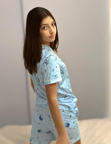 Image of Arshiner Girls Pajamas Sets Short Sleeve Kids Pjs Button Down Sleepwear