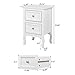 Bonnlo White Nightstand Set of 2, Nightstands with 2 Drawers, Bed Side Table/Night Stand, Small Nightstand for Bedroom, Small Spaces, College Dorm, Kids’ Room, Living Room, Wood, 16W x 12D x 24H