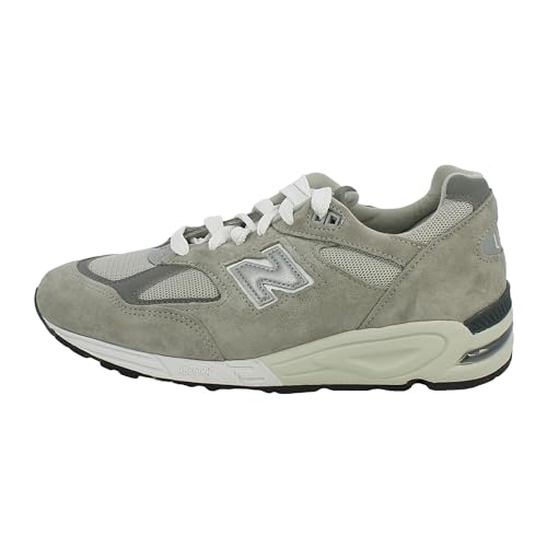 New Balance Made in USA 990v2 - Grey Suede/White/Silver Men Running Shoes US Size 8