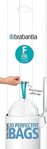 Brabantia Bin Liners, Size F, 20 L Slim - 20 Bags (Pack Of 3)