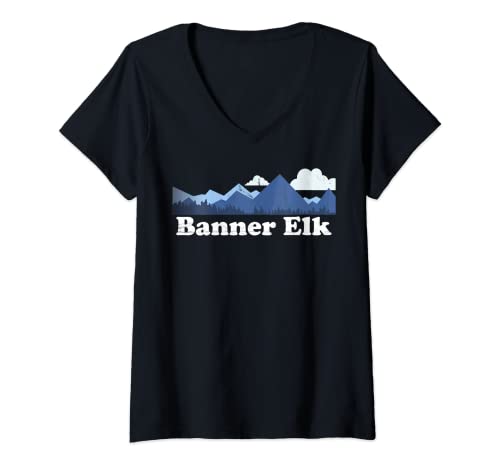 Mujer Banner Elk Carolina del Norte Blue Ridge Mountains NC Camiseta Cuello V