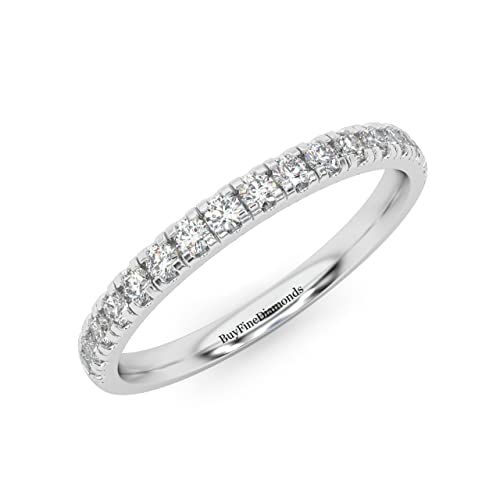 BFD Anillo de media eternidad de diamante redondo natural de 0,33...