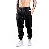 Calça Moletom Flanelado Jogger Skinny Slim Fit Musculação Inverno Academia Fitness Com Bolso Unissex (BR, Alfa, M, Regular, Regular, Preto)