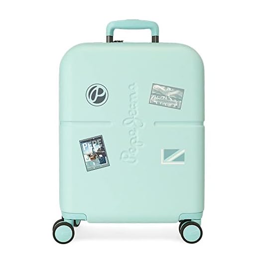 Pepe Jeans Chest Maleta de Cabina Azul 40x55x20 cms Rígida ABS Cierre TSA Integrado 37L 2,74 kgs 5 Ruedas Dobles Equipaje de Mano