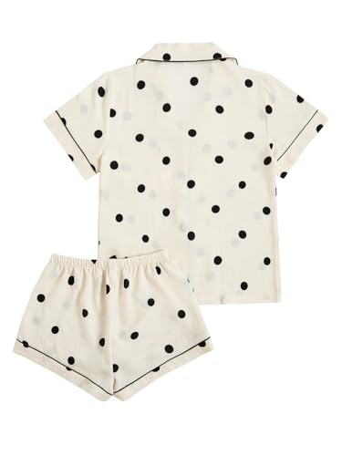 Image of Verdusa Pajamas For Women Set 2 Piece Summer Pajama Sets Cute Pjs Lounge Matching Button Shirt with Shorts