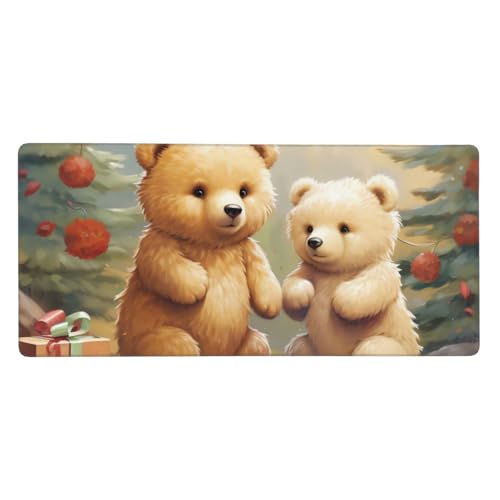 Tapis de souris de jeu antidérapant ours mignons grand sous-main 40 x 90 cm