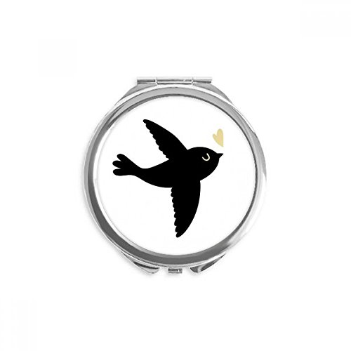 Miroir rond de poche citation oiseau pour corriger son maquillage facilement en voyage