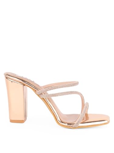 Image of ELLE Women's Embellished Block Heel Slip-On sandals
