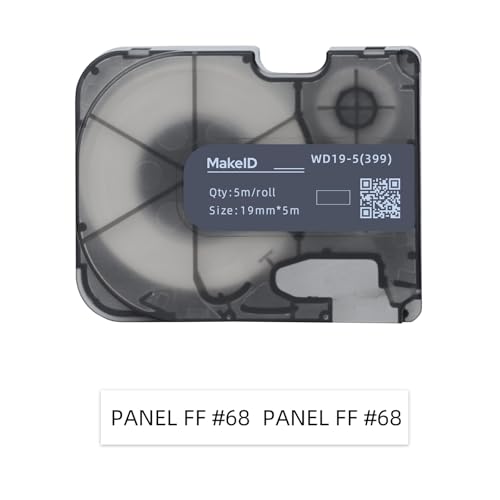 MakeID P31S&P31 Multi-Purpose Nylon Labels with Ribbon Industrial Label Maker - Versatile Continuous Labels for Wire Marking, General ID, Laboratory, and DataCom, 0.75