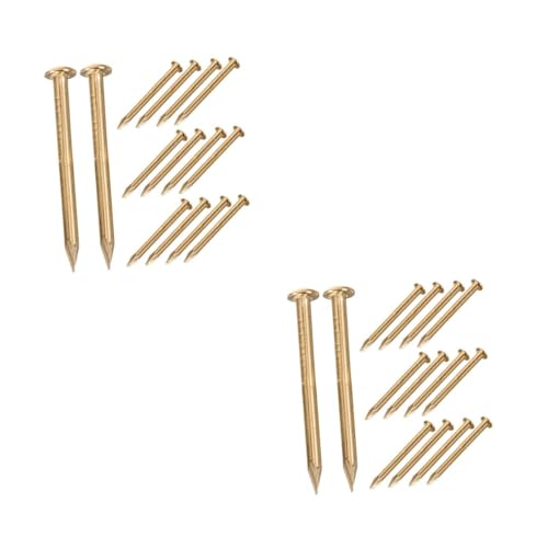 HOMOCONO 2sets Furniture Accessory Nails Brass Decorative Nails DIY Small Hinge Round Head for Craft 100pcs*2