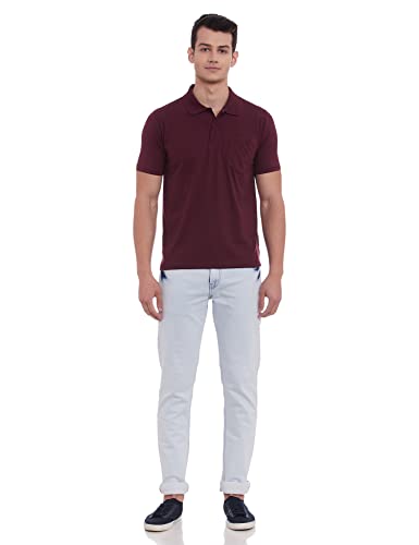 Image of Monte Carlo Mens S.Blue Plain Collar T-Shirt |22203401-167