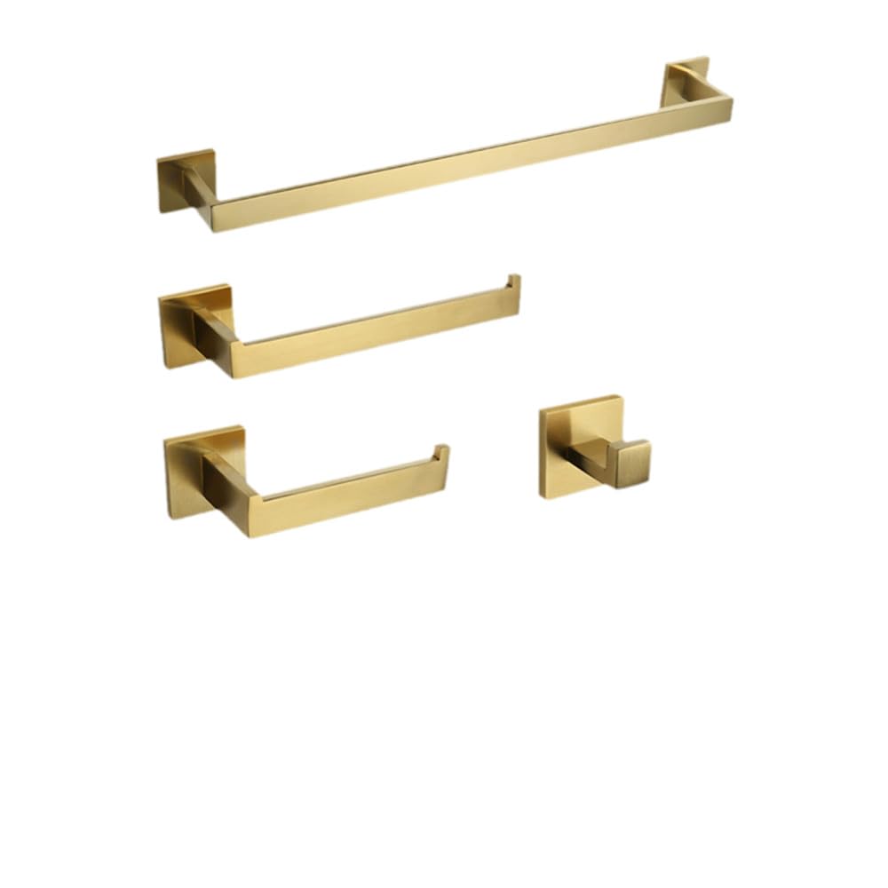 Genérico Toallero de Barra Accesorios de baño cepillados en Oro Hardware Barra de Toalla Gancho para riel Jabonera Escobilla de baño, Juego de 4 Piezas 50, China