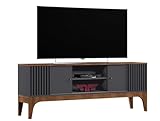 MAESTRO FERRETERO MF - Mueble TV Florencia 160 cm Grafito y Matte con Espacio de Organización para Salón Moderno