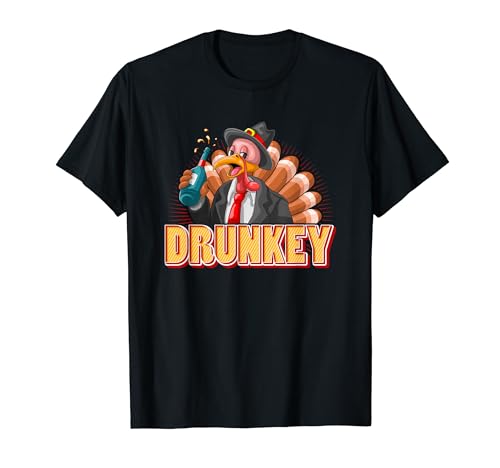 Jarra de cerveza Drunkey Drunkey Drunk Turkey Happy Thanksgiving Camiseta