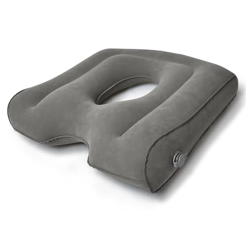 Cojín de asiento inflable multiescena, almohada portátil para cojín de hemorroides, excelente para coxis, próstata, ciática, llagas de cama, embarazo posparto, dolor postquirúrgico, cojín de asiento