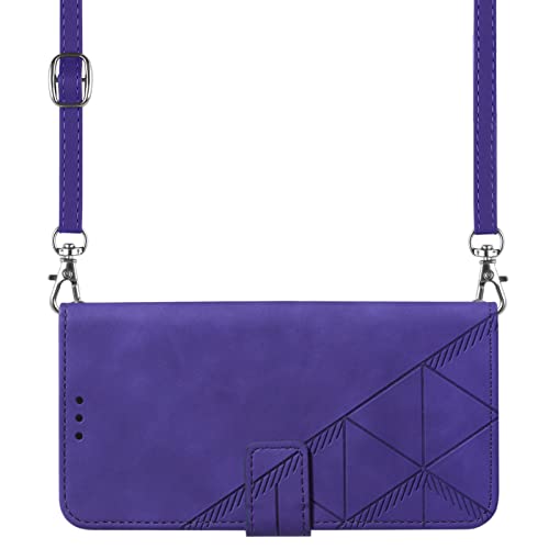 Funda para Nokia XR20 Carcasa con Correa para Hombro y Cordón, Carteira, Suporte, Ranura para Tarjetas - Púrpura