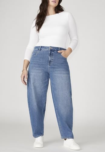 ELOQUII Women's Plus Size The Barrel Leg Jean3