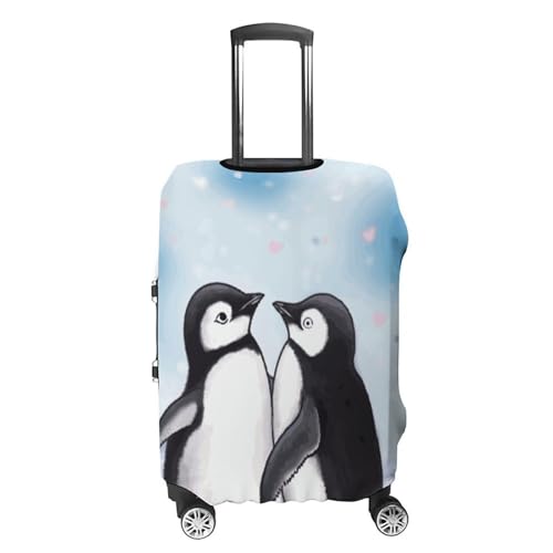 I Love Penguins Printed Luggage Cover Protector, Fits 18-32 Inch Luggage4