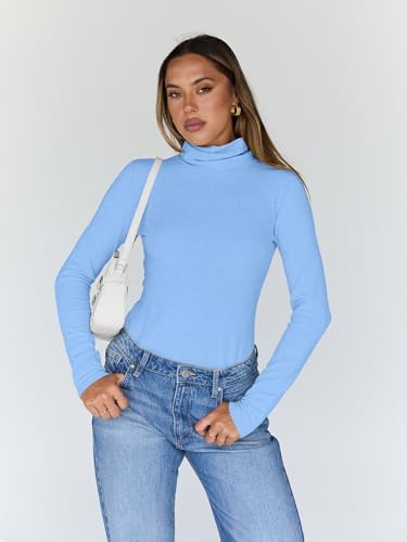 Image of Trendy Queen Women's Turtleneck Long Sleeve Shirts Basic Underwear Tops Winter Clothes 2026