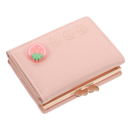 Beaupretty Cute Small Ladies Clutch Wallet with Multiple Card Slots Practical Coin Purse for Outdoor Shopping and Travel Stylish PU Mini Wallet for Women and Pink