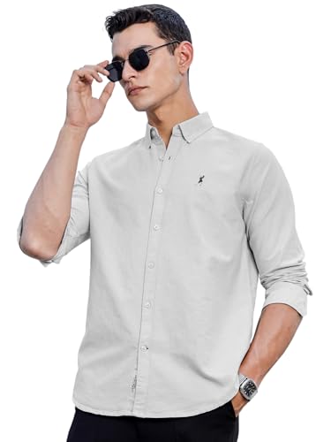 Image of Thomas Scott Men's Cricket Club Collection Classic Regular Fit Twill Shirt | 100% Cotton Long Sleeve Solid Shirt with Button Down Collar (Available in Plus Size)