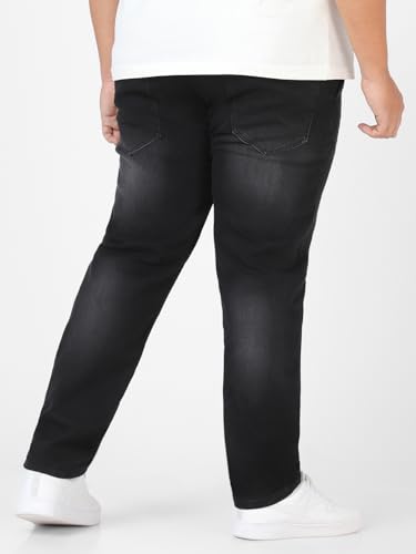 Image of Urbano Plus Men's Mid Rise Regular Fit Washed Jeans Stretchable
