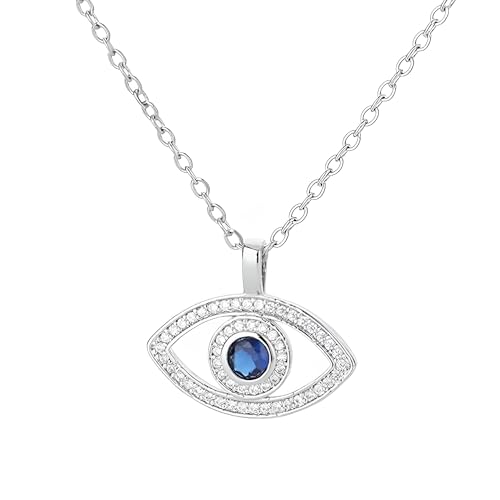 Collier yeux bleus bonheur en argent pour look vacances d'été