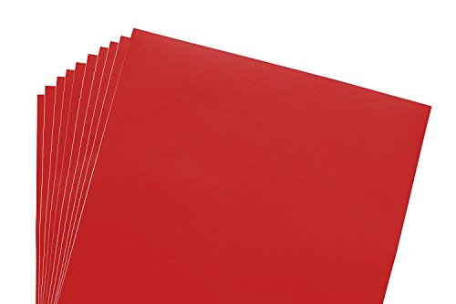 Scraft Artise 12x12 Permanent Vinyl, 10 Pack Red Outdoor Adhesive Backed Craft Sheets in Matte Finish Compatible with Silhouette and Cricut to Make Monograms Stickers Decals and Signs