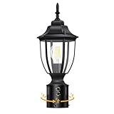 Lamomo Motion Sensor Outdoor Post Lights, Dusk to Dawn Lamp Post Light Fixture, Waterproof Aluminum Lamp Posts Outdoor Lighting Pole Lantern for Yard Patio Pathway Garden