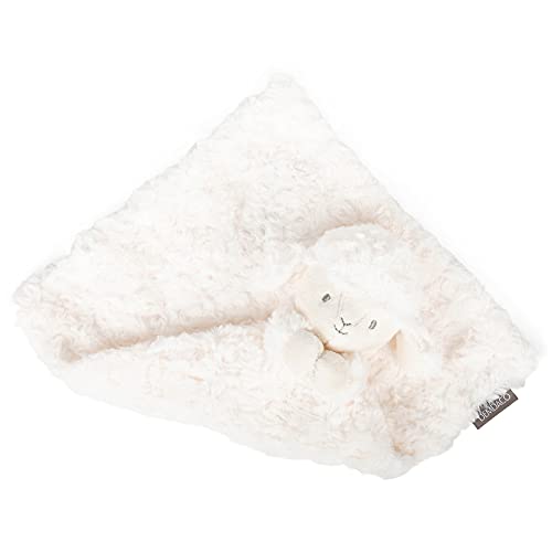 Image of DEMDACO Fuzzy White Lamb Loves Me Polyester Plush Children's Rattle Blankie