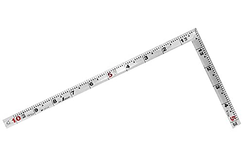 Shinwa Sokutei 10028 Silver Scale with 1 Shaku Back 11.8 inches (30 cm) Combination Scale with Red Numbers