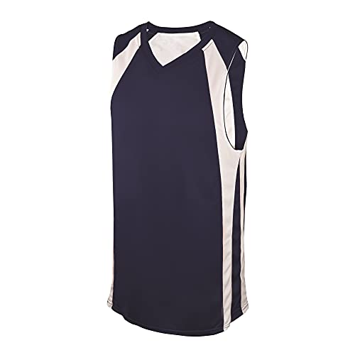 REV BASKETBALL JERSEY, NAVY/WHITE, YOUTH-MEDIUM
