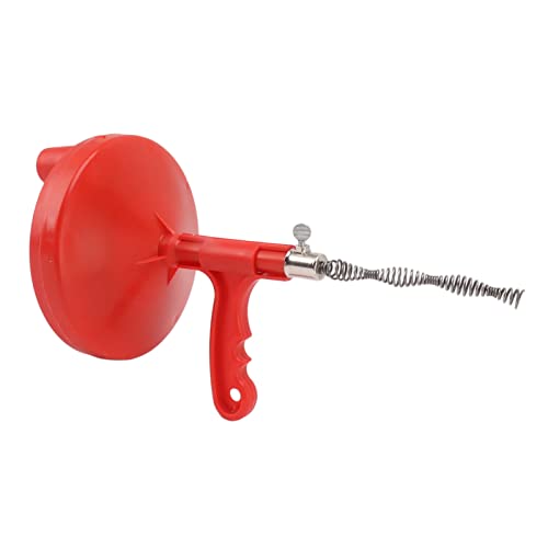 Desatascador de tuberías flexible Yosoo para fregaderos de cocina, fabricado en acero al carbono, con amplia aplicación en bañeras y duchas (rojo) miniatura 5