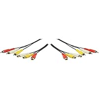 Valueline Cinch AV-Verlängerungskabel, 3x Stecker auf 3x Buchse (3m) schwarz &amp; Cinch AV-Verlängerungskabel, 3x Stecker auf 3x Buchse (2m) schwarz