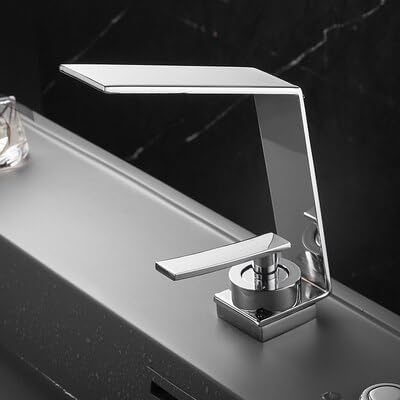 Robinet de salle de bain chrome cascade pour mitigeur lavabo moderne
