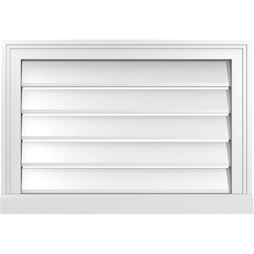 Ekena Millwork GVPVE26X1803SF Vertical Surface Mount PVC Gable Vent, Factory Primed White