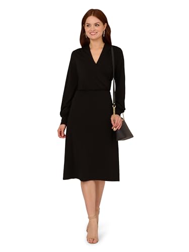 Adrianna Papell Women's Long Sleeve Wrap Midi Dress2