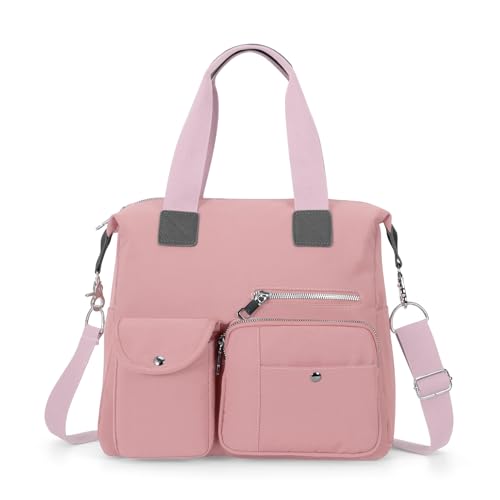 HUA ANGEL Women's Top-handle Handbags Nylon Crossbody Bag Multi Pocket Purses Women for Travel Work Sport Shopping Everyday