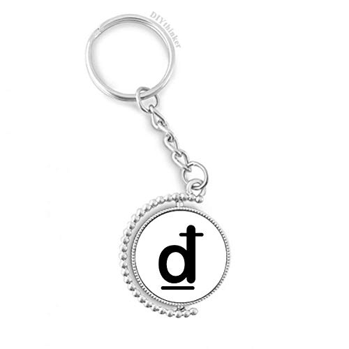 DIYthinker Symbole monétaire Dong viêt nam Rotatif Porte-clé Anneau keyholder 1,2 Pouce x 3,5 Pouces Multicolore