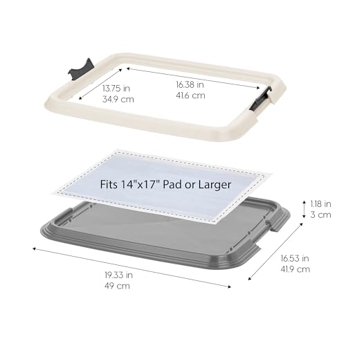 image for IRIS USA Pee Pad Holder, Small Puppy Pad Holder, Secured Latches, Non-