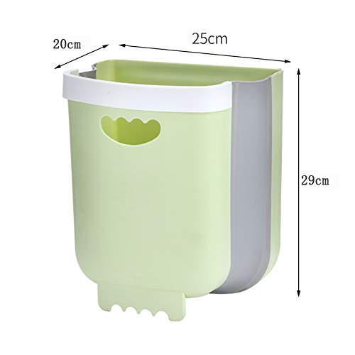 Miniatura 2 de Cubo de basura colgante de cocina, cubo de basura pequeño plegable para puerta de armario de cocina, contenedor de basura de plástico plegable